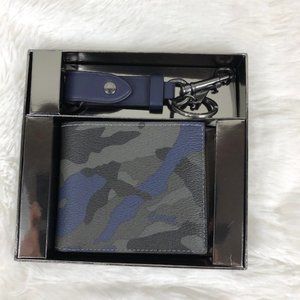 Coach Boxed Id Billfold Wallet Key Fob Set